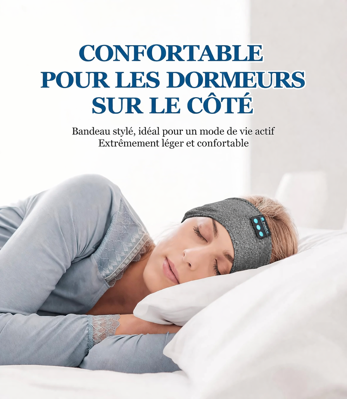 DreamBand 3-en-1 : bandeau Bluetooth pour le sommeil et le sport, masque de nuit avec écouteurs