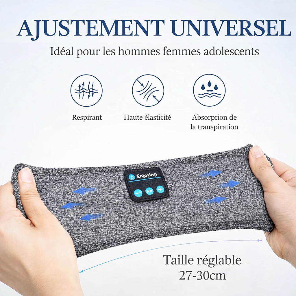 DreamBand 3-en-1 : bandeau Bluetooth pour le sommeil et le sport, masque de nuit avec écouteurs