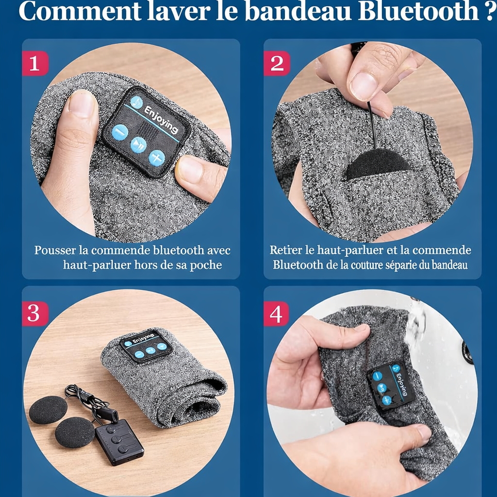 DreamBand 3-en-1 : bandeau Bluetooth pour le sommeil et le sport, masque de nuit avec écouteurs